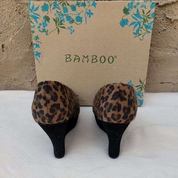Bamboo soft leopard print wedges - Picture 5 of 9